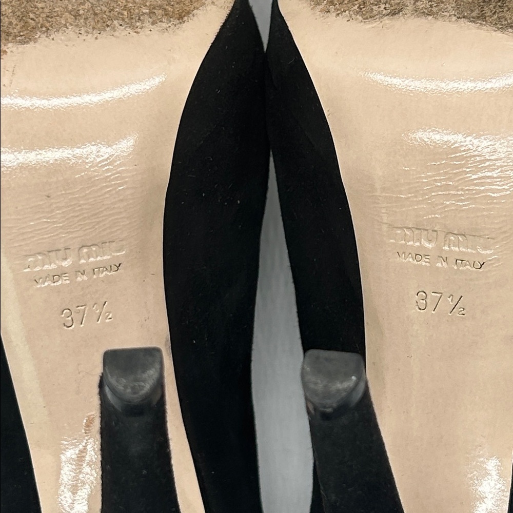 Miu Miu Sexy Black Suede Stiletto Heel Ankle Boots Shoes **Size 37.5/US 7.5** 🔥🔥 - Picture 10 of 13